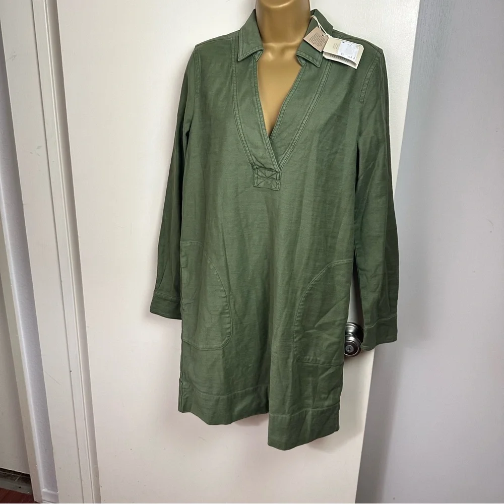 Faherty Army Green Stretch Surplus Utility Inspired Dress In Fatigue Mod NWT S
